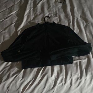 Black cropped half zip